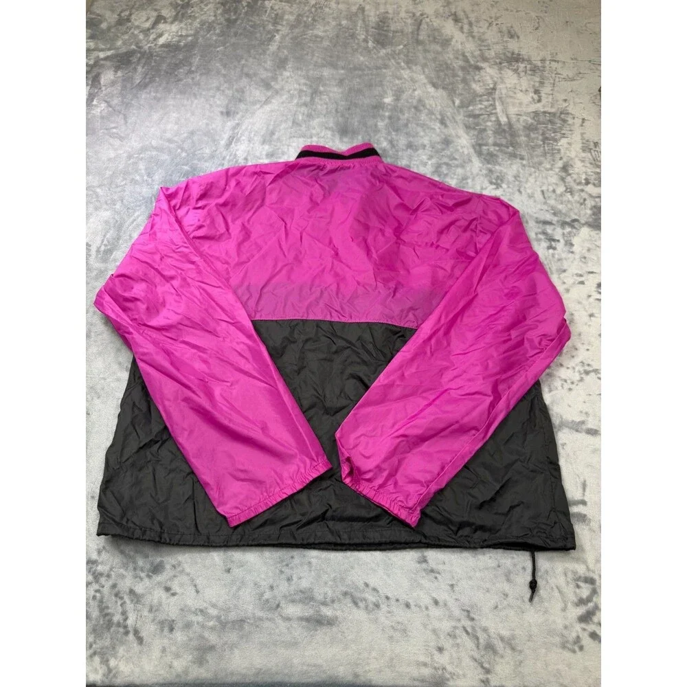 Vintage Hondaline Scooter Mania Honda Windbreaker Pink Black L Quarter Zip